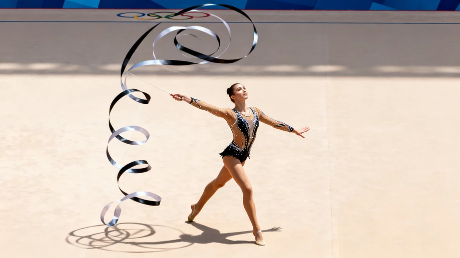 The Hidden Physics of Olympic Ribbon Twirling